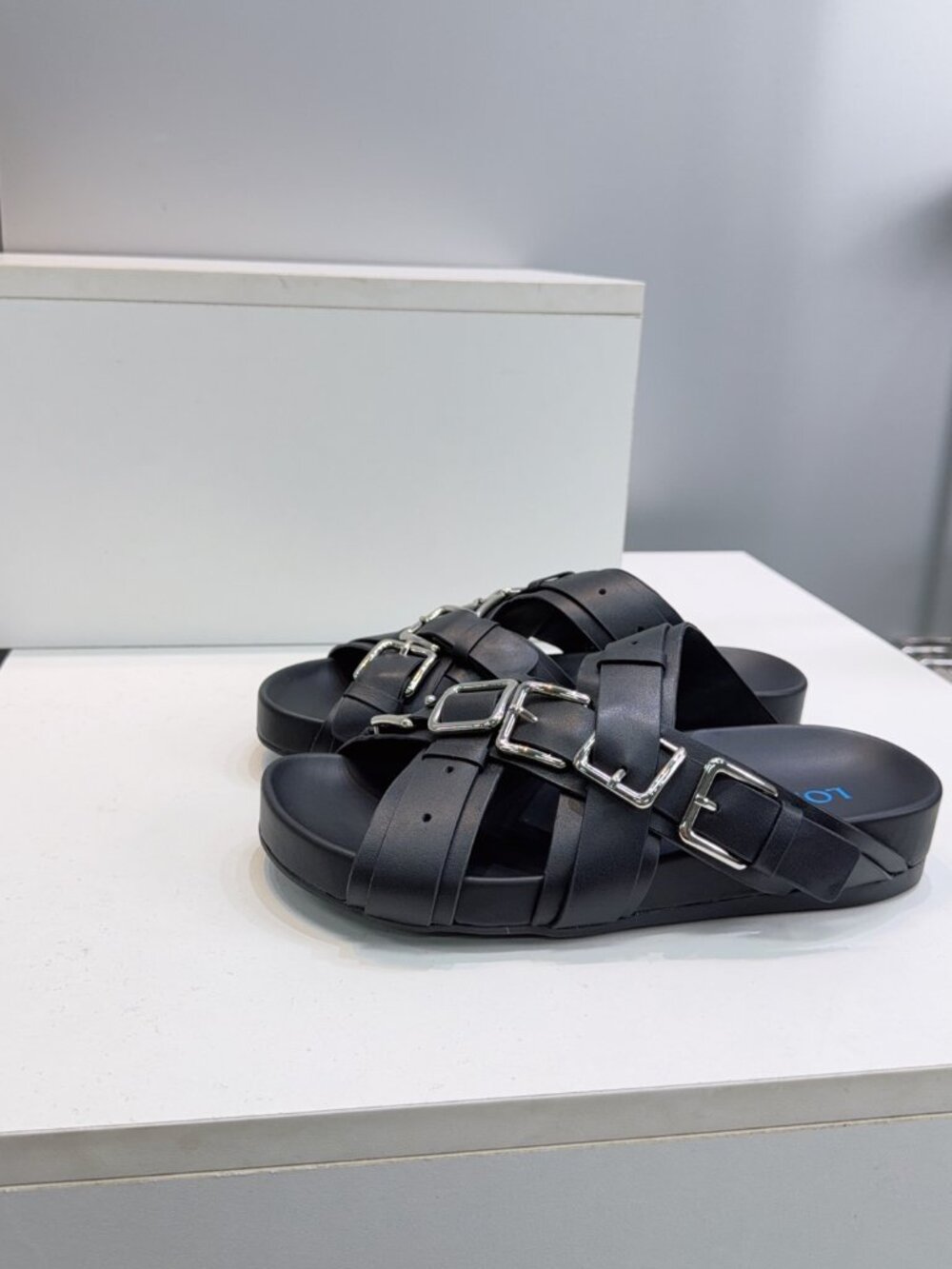 Loewe Women's Cross Buckle Strap Flat Beach Sandals